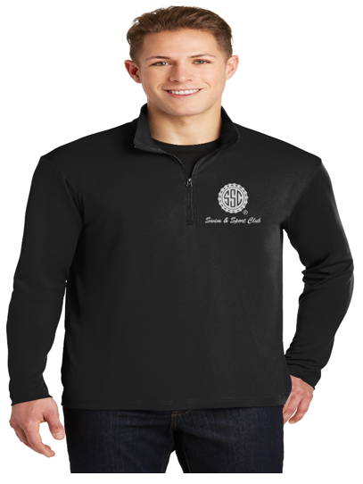 Swim & Sport Club Black 1/4 Pullover Zip-Top