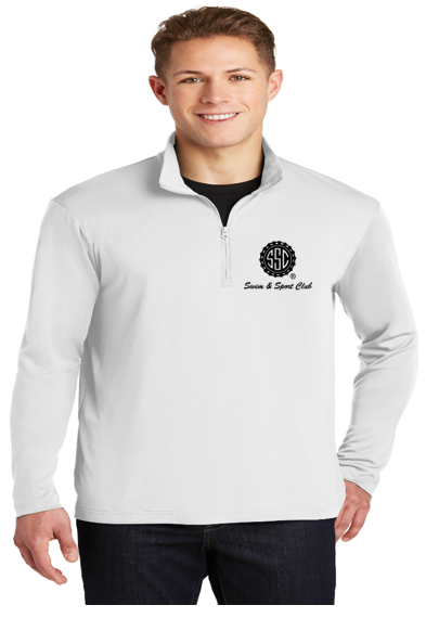 Swim & Sport Club White 1/4 Pullover Zip-Top